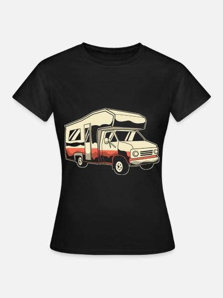 Wohnwagen Wohnmobil Caravan Camper - Frauen T-Shirt - Schwarz
