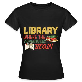 Library Adventure - Women's T-Shirt - black - Front - AI Model Female 172 dark (172cm)