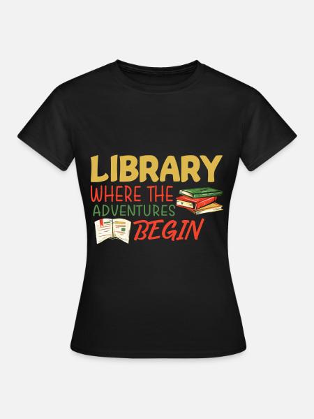 Library Adventure - T-shirt dam - svart