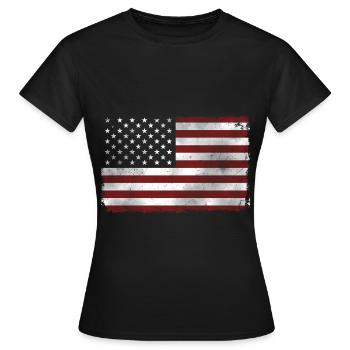 American flag - Women's T-Shirt - black - Front - AI Model Female 172 dark (172cm)