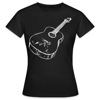 Acoustic guitar - Women's T-Shirt - black - Front - AI Model Female 172 dark (172cm)