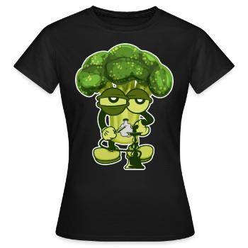 Brokkoli raucht Shisha Wasserpfeife Geschenk - Frauen T-Shirt - Schwarz - Vorne - AI Model Female 172 dark (172cm)