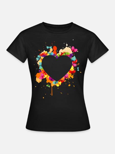 Colourfull heart little heart gift idea - Women's T-Shirt - black
