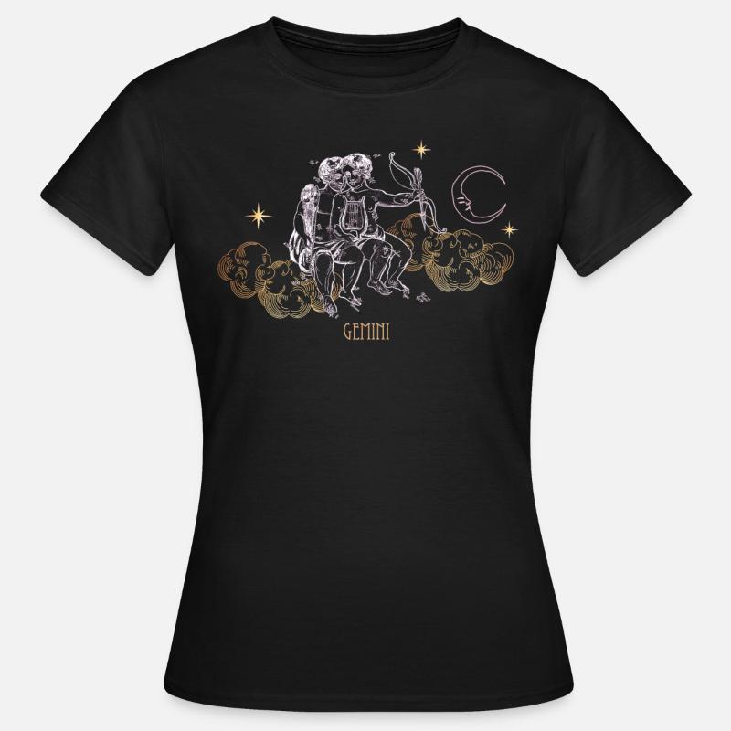 Gemini Constellation Celestial Map - Women's T-Shirt - black