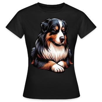 Berger australien Aussie Aussie Propriétaires Aussies - T-shirt Femme - noir - Devant - AI Model Female 172 dark (172cm)