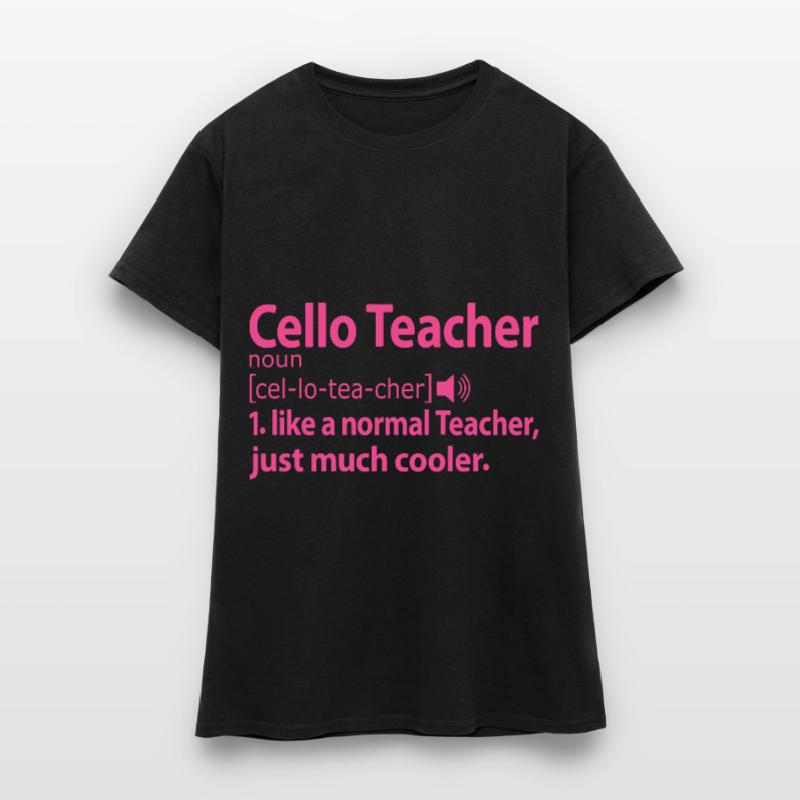 Professeur de violoncelle Professeur de violoncelle Professeur de violon rose T-shirt Femme