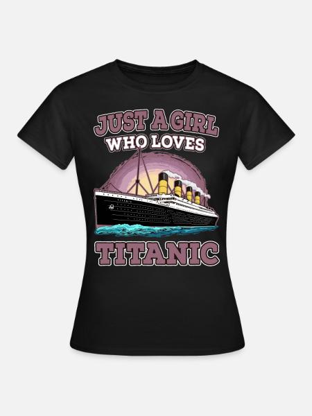 Solo una chica a la que le encantan los amantes de los barcos antiguos del Titanic - Dame-T-shirt - sort