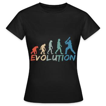 Cricket Cricket Batsman Evolution Vintage - Women's T-Shirt - black - Front - AI Model Female 172 dark (172cm)
