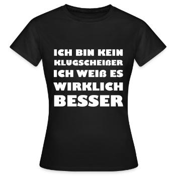 Klugscheißer - Frauen T-Shirt - Schwarz - Vorne - AI Model Female 172 dark (172cm)
