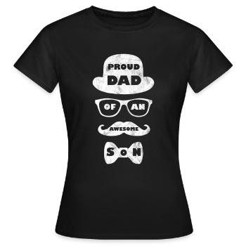 father and son - Women's T-Shirt - black - Front - AI Model Female 172 dark (172cm)