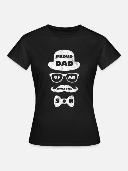 Vader en zoon - Vrouwen T-shirt - zwart