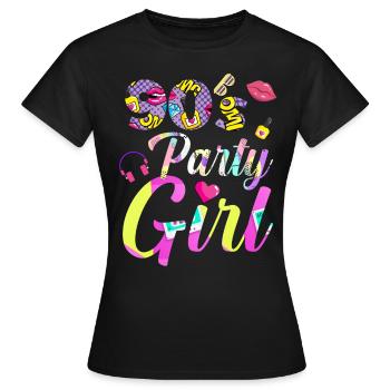 90s theme party - Women's T-Shirt - black - Front - AI Model Female 172 dark (172cm)