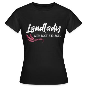 Landlady with body and soul - Women's T-Shirt - black - Front - AI Model Female 172 dark (172cm)