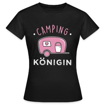 Camping Queen - Frauen T-Shirt - Schwarz - Vorne - AI Model Female 172 dark (172cm)