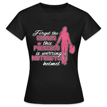 Diese Prinzessin trägt einen Motorradhelm - Frauen T-Shirt - Schwarz - Vorne - AI Model Female 172 dark (172cm)