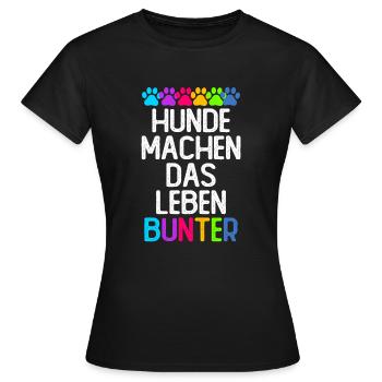 Hunde machen das Leben bunter - Frauen T-Shirt - Schwarz - Vorne - AI Model Female 172 dark (172cm)