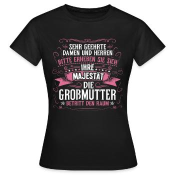 Sehr geehrte Damen und Herren die Oma ist da - Frauen T-Shirt - Schwarz - Vorne - AI Model Female 172 dark (172cm)