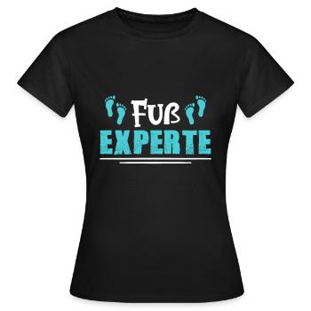 Fuß Experte - Frauen T-Shirt - Schwarz - Vorne - AI Model Female 172 dark (172cm)