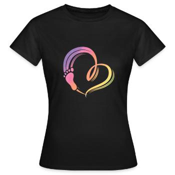 Foot Heart - Women's T-Shirt - black - Front - AI Model Female 172 dark (172cm)