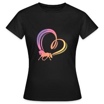 Heart Rainbow Horse - Women's T-Shirt - black - Front - AI Model Female 172 dark (172cm)