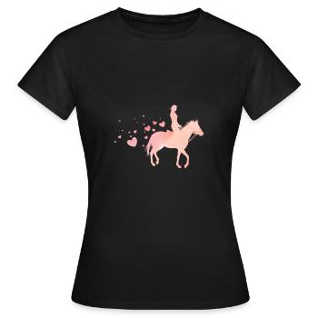 Horse Heart Pink - Women's T-Shirt - black - Front - AI Model Female 172 dark (172cm)