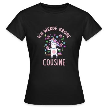 Ich werde große Cousine - Frauen T-Shirt - Schwarz - Vorne - AI Model Female 172 dark (172cm)