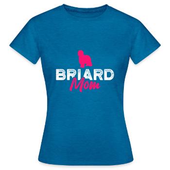 Briard mom - Women's T-Shirt - antique blue sapphire heather - Front - AI Model Female 172 dark (172cm)