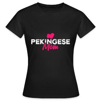 Pekingese mom - Women's T-Shirt - black - Front - AI Model Female 172 dark (172cm)