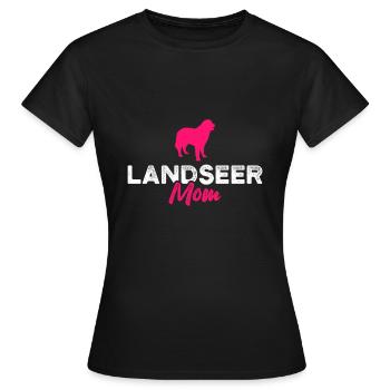 Maman Landseer - T-shirt Femme - noir - Devant - AI Model Female 172 dark (172cm)