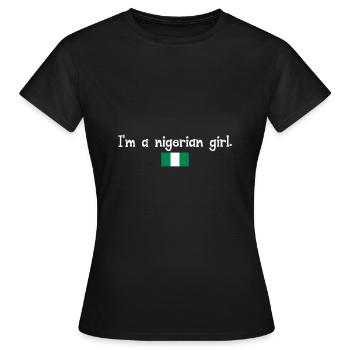 Je suis une fille nigériane - T-shirt Femme - noir - Devant - AI Model Female 172 dark (172cm)
