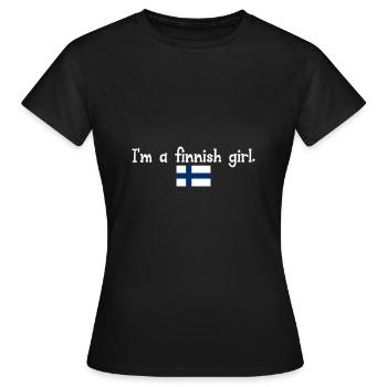 Je suis une fille finlandaise - T-shirt Femme - noir - Devant - AI Model Female 172 dark (172cm)
