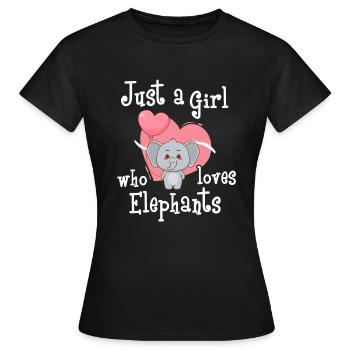 Juste une fille qui aime les éléphants - T-shirt Femme - noir - Devant - AI Model Female 172 dark (172cm)