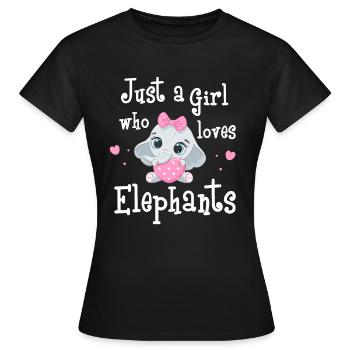 Juste une fille qui aime les éléphants - T-shirt Femme - noir - Devant - AI Model Female 172 dark (172cm)