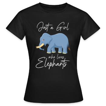 Juste une fille qui aime les éléphants - T-shirt Femme - noir - Devant - AI Model Female 172 dark (172cm)