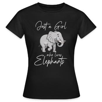 Juste une fille qui aime les éléphants - T-shirt Femme - noir - Devant - AI Model Female 172 dark (172cm)