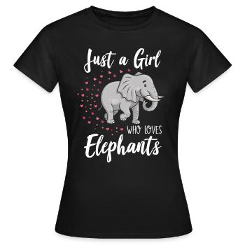 Juste une fille qui aime les éléphants - T-shirt Femme - noir - Devant - AI Model Female 172 dark (172cm)