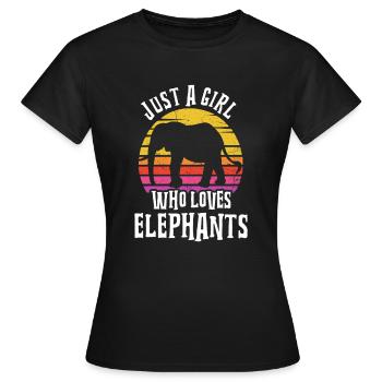 Juste une fille qui aime les éléphants - T-shirt Femme - noir - Devant - AI Model Female 172 dark (172cm)