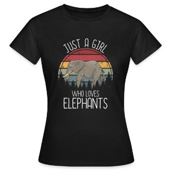 Juste une fille qui aime les éléphants - T-shirt Femme - noir - Devant - AI Model Female 172 dark (172cm)