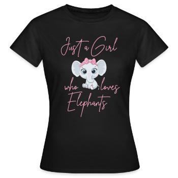 Juste une fille qui aime les éléphants - T-shirt Femme - noir - Devant - AI Model Female 172 dark (172cm)