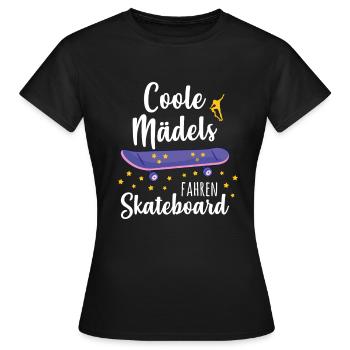 Coole Mädels fahren Skateboard - Frauen T-Shirt - Schwarz - Vorne - AI Model Female 172 dark (172cm)