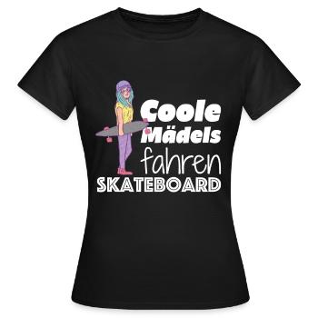 Coole Mädels fahren Skateboard - Frauen T-Shirt - Schwarz - Vorne - AI Model Female 172 dark (172cm)