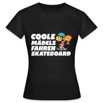 Coole Mädels fahren Skateboard - Frauen T-Shirt - Schwarz - Vorne - AI Model Female 172 dark (172cm)