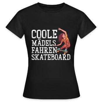 Coole Mädels fahren Skateboard - Frauen T-Shirt - Schwarz - Vorne - AI Model Female 172 dark (172cm)