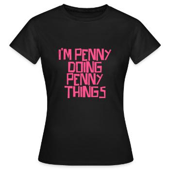 Je fais des penny things - T-shirt Femme - noir - Devant - AI Model Female 172 dark (172cm)