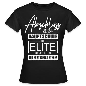 Abschluss 2024 Hauptschule - Frauen T-Shirt - Schwarz - Vorne - AI Model Female 172 dark (172cm)