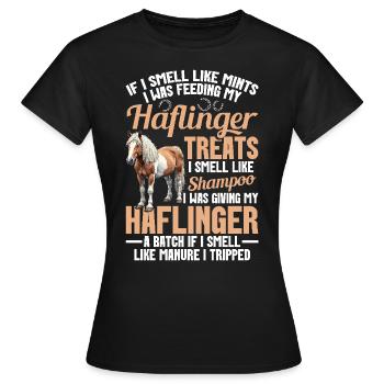 Haflinger Break Your Bones Cheval Maman Équitation - T-shirt Femme - noir - Devant - AI Model Female 172 dark (172cm)