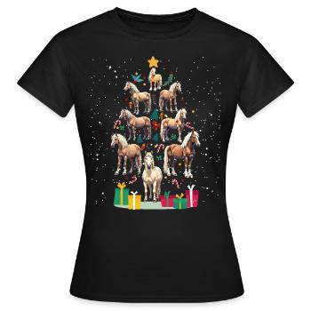 Horse Some best friends never say... Haflinger - Frauen T-Shirt - Schwarz - Vorne - AI Model Female 172 dark (172cm)