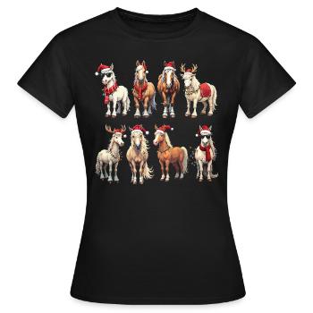 Horse Riding Equestrian Haflinger Owner Horses - Frauen T-Shirt - Schwarz - Vorne - AI Model Female 172 dark (172cm)