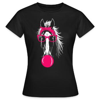 Haflinger Outfit Horse Riding Horse Owner - Frauen T-Shirt - Schwarz - Vorne - AI Model Female 172 dark (172cm)