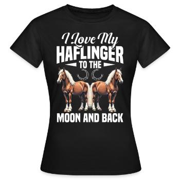 Haflinger lune et dos cheval propriétaire Riding Hafling - T-shirt Femme - noir - Devant - AI Model Female 172 dark (172cm)